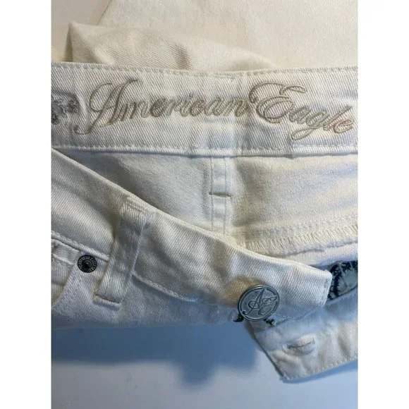 American Eagle Jeans Women Size 2 “Reel Flare” White AE77 Low Rise Flare EUC - Picture 6 of 14
